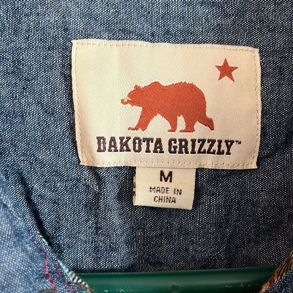 Dakota Grizzly Yellow Blue Plaid Snap Front Flannel - Picture 3 of 5